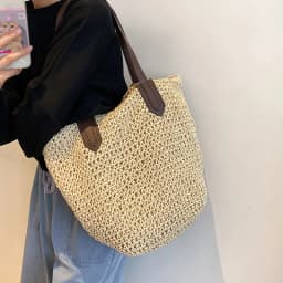 Summer Beach Bags For Women Handmade Rattan Woven Shoulder Bags Large Capacity Straw Bag Bohemian Casual Travel Handbag Totes