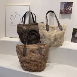 Summer Beach Bags For Women Handmade Rattan Woven Shoulder Bags Large Capacity Straw Bag Bohemian Casual Travel Handbag Totes