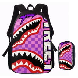 1/2/3/4/5PCS Trendy Shark Graphic Backpack Set | Perfect for School & Daily Adventures