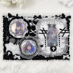Ita Bag Accessories Anime Badge Card Holder Cute Ribbon Lace Pin Organizer Ita Bag Decorative Insert Board Badge Display Storage