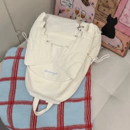 Versatile Angel Wing Backpack Solid Color Large Capacity Nylon Backpack Y2k Style Lightweight Canvas Backpack for Adults Student