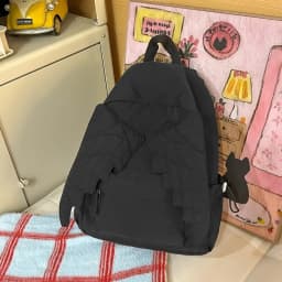 Versatile Angel Wing Backpack Solid Color Large Capacity Nylon Backpack Y2k Style Lightweight Canvas Backpack for Adults Student