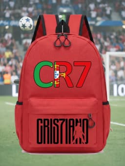Football CR7 Backpack Graffiti Art Cartoon Print SchoolBAG Backpack Lightweight Casual Daypack for Students Travel