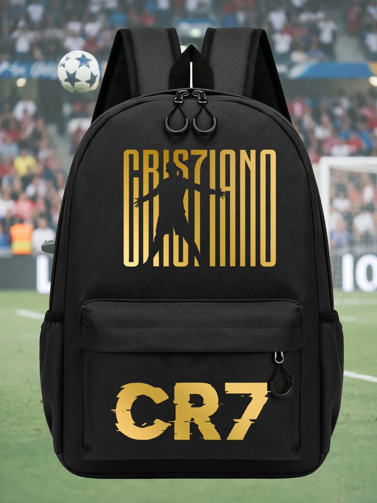 Football CR7 Backpack Graffiti Art Cartoon Print SchoolBAG Backpack Lightweight Casual Daypack for Students Travel