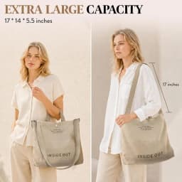 Large Tote Bag for Women, Canvas Bag Women Gift, Fashion Crossbody 16oz 100% Cotton Bag, Large Capacity Shoulder Bag pd