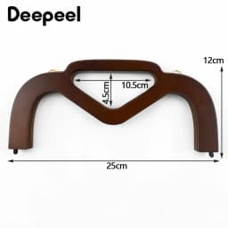 1Pc 25cm Wooden Bag Handle for Purse Frame Wallet Clourse Clip Kiss Clasp Women's Handbag DIY Sewing Bracket Bags Accessories