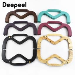 1Pc 25cm Wooden Bag Handle for Purse Frame Wallet Clourse Clip Kiss Clasp Women's Handbag DIY Sewing Bracket Bags Accessories