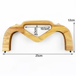 1Pc 25cm Wooden Bag Handle for Purse Frame Wallet Clourse Clip Kiss Clasp Women's Handbag DIY Sewing Bracket Bags Accessories
