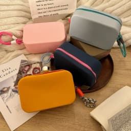 Zipper Pouch Silicone Storage Bag ID Credit Card Holder Lipstick Bags Silicone Makeup Holder Waterproof Large Capacity