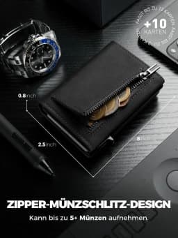 Slim Wallet with Coin Slot Credit Card Wallet Mens for Magnetic Closure RFID Protection Men Wallet