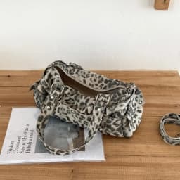 Vintage Leopard Rivet Motorcycle Handbag Barrel Shaped Boston Casual Messenger Bags for Female Shoulder Bag Fashion Ladies Totes