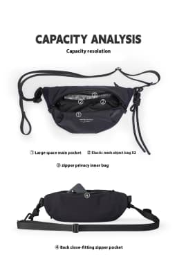 Mark Ryden Waterproof Casual Chest Bag Men Multifunction Anti-theft Men Crossbody Bag New FashionTravel Chest Bag Pack Male