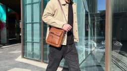 2024 New Luxury Brand Men Crossbody Bag Leather Shoulder Bag For Men Handbags Brown Business Large Capacity Messenger Side Bags