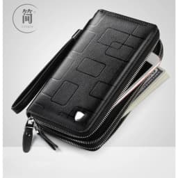 Genuine Leather Wallets for Men 2026 Long Zipper Wristlet Clutch Phone Bag Business Card Holder Wallet Brand Murse Coin Purse