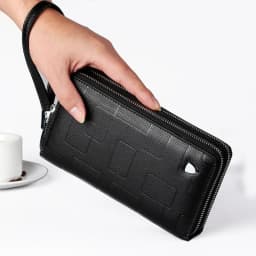 Genuine Leather Wallets for Men 2026 Long Zipper Wristlet Clutch Phone Bag Business Card Holder Wallet Brand Murse Coin Purse