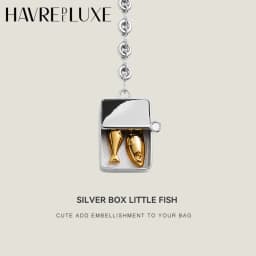 Silver Box Fish For Women Bag Keychain Gift Durable Fashion Highend Car Hanging Ornament Delicate Bag Accessories