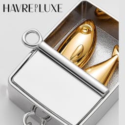 Silver Box Fish For Women Bag Keychain Gift Durable Fashion Highend Car Hanging Ornament Delicate Bag Accessories