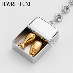 Silver Box Fish For Women Bag Keychain Gift Durable Fashion Highend Car Hanging Ornament Delicate Bag Accessories