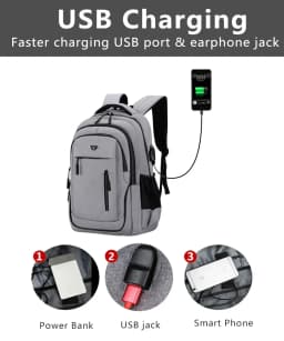Large Capacity Backpack Men Laptop Backpacks 15.6 Oxford Black Solid High School Bags Teen College Boy Gril Student Backpack