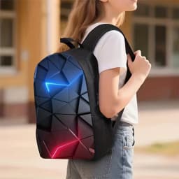 3pcs Geometric Pattern Print Backpack Set (Includes Lunch Bag And Pencil Case) - Ultra-Soft Durable Material, Adjustable Straps,