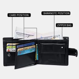 2026 New Men's Genuine Leather Wallet Top Layer Cowhide Short Horizontal Wallet Coin Pocket Card Holder