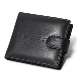 Men's Genuine Leather Wallet, Rfid Anti-Theft Brush, Anti-Magnetic, Short Coin Purse, Large Capacity, Multi-Slot Buckle Wallet