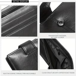 Men's Genuine Leather Wallet, Rfid Anti-Theft Brush, Anti-Magnetic, Short Coin Purse, Large Capacity, Multi-Slot Buckle Wallet