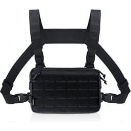 New 1000D Nylon Men Chest Bag Reflective Strips EDC Hip-hop Streetwear Backpack Multiple Pockets Nylon Chest Rig Bag Hiking