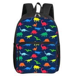 Dinosaur Pattern Square Front Pocket Backpack for Boy and Girls Best Gifts 2D Flat Cartoon SchoolBags for Children