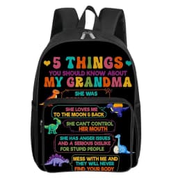 Dinosaur Pattern Square Front Pocket Backpack for Boy and Girls Best Gifts 2D Flat Cartoon SchoolBags for Children