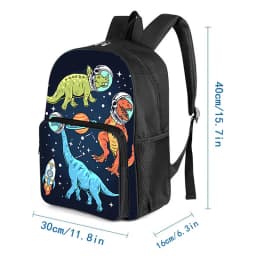 Dinosaur Pattern Square Front Pocket Backpack for Boy and Girls Best Gifts 2D Flat Cartoon SchoolBags for Children