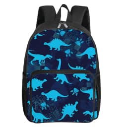 Dinosaur Pattern Square Front Pocket Backpack for Boy and Girls Best Gifts 2D Flat Cartoon SchoolBags for Children