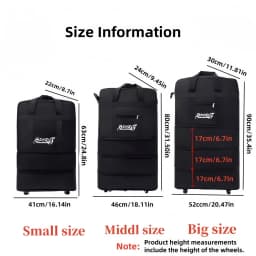 Expandable Rolling Duffel Bag Suitcases with Wheels, Foldable Luggage Bag | Sturdy Handle, Durable Fabric, Rolling Travel Bag Duffel Bag for Men Women