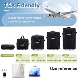 Expandable Rolling Duffel Bag Suitcases with Wheels, Foldable Luggage Bag | Sturdy Handle, Durable Fabric, Rolling Travel Bag Duffel Bag for Men Women