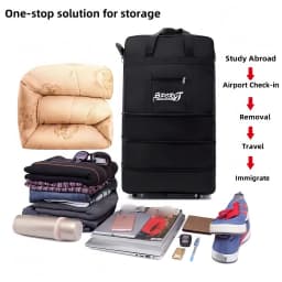 Expandable Rolling Duffel Bag Suitcases with Wheels, Foldable Luggage Bag | Sturdy Handle, Durable Fabric, Rolling Travel Bag Duffel Bag for Men Women
