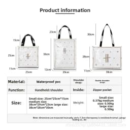 Shopping bag PVC tote bag small niche design waterproof tote bag eco-friendly versatile single shoulder bag lunch bag