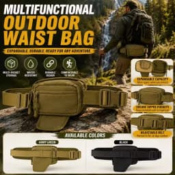 Multi-Functional Tactical Waist Pack Concealed Holster Bag for Outdoor Hunting Training Expandable Storage Pouch Camping Riding