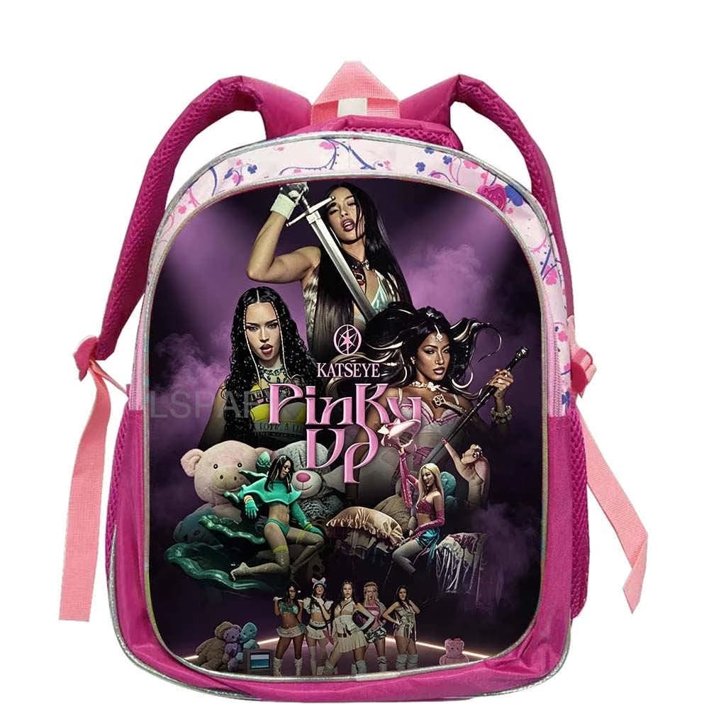 Custom 3D Printing Katseye Backpack for Girls Boys Cartoon Kindergarten Schoolbag Bookbag Casual Backpack 12inch
