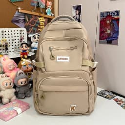 Simple and Stylish College Student Backpack Nylon Lightweight Large Capacity Computer Backpack School Commuting Travel Bag