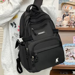 Simple and Stylish College Student Backpack Nylon Lightweight Large Capacity Computer Backpack School Commuting Travel Bag