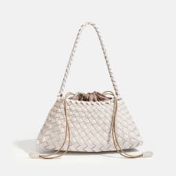 High End Fashion Handbag Messenger Bag with Large Inner Pocket, Popular Pure Hand Woven Bag for Women Tote Shoulder Underarm Bag