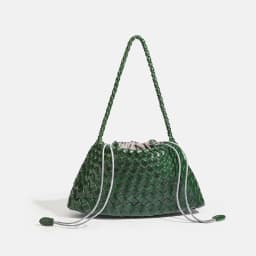High End Fashion Handbag Messenger Bag with Large Inner Pocket, Popular Pure Hand Woven Bag for Women Tote Shoulder Underarm Bag
