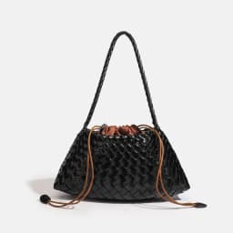 High End Fashion Handbag Messenger Bag with Large Inner Pocket, Popular Pure Hand Woven Bag for Women Tote Shoulder Underarm Bag