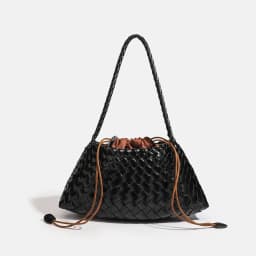 High End Fashion Handbag Messenger Bag with Large Inner Pocket, Popular Pure Hand Woven Bag for Women Tote Shoulder Underarm Bag