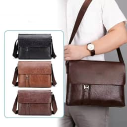 Luxury Brand Men Shoulder Bag For IPAD PU Leather Business Handbag Men Messenger Bag Side Sling Bag Fashion Man Crossbody Bag