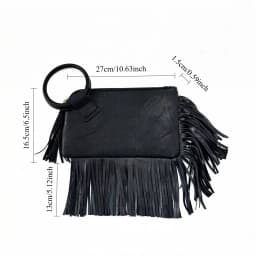 Vintage and personalized women's fringed clutch bag, fashionable street style Y2K handbag