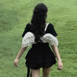 New Adjustable Straps Angel Wings Backpack Polyester Zipper Lolita Backpack White Color Backpack JK Uniform