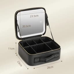 3 Color Train Case Mirror, White Portable Makeup Case Waterproof Organizer with Adjustable Dividers, Cosmetics Storage Case Gift