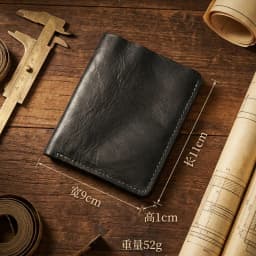 Retro Handcrafted Genuine Leather Small Wallet for Men, Vintage Durable EDC Card Holder, Men Multi-card Slots Organizer Wallet