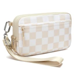 Wristlet Wallets for Women Nylon Quilted Wallet with 4 Zippers, Travel Credit Card Holder Cell Phone Organizer